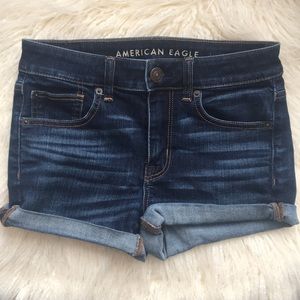 American eagle high rise shortie Jean shorts.